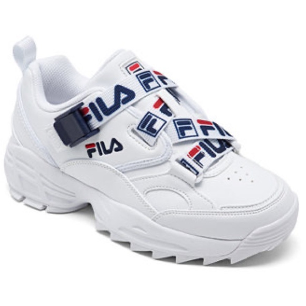 Fila Women's Fast Charge Casual Chunky Sneakers size 8.5 "White/Navy/Red"